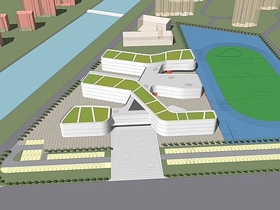现代学校建筑 教学楼学校
