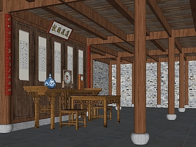 新中式中式古建筑 传统民居 古建筑