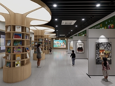 现代原木其他学校空间 学校美术馆 学校展厅 学校大厅 美术展厅