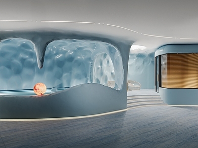 现代极简足浴店 洗浴 汤池 洞穴