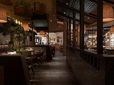 新中式原木火锅店 火锅店