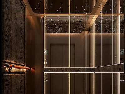 现代电梯间 电梯轿厢