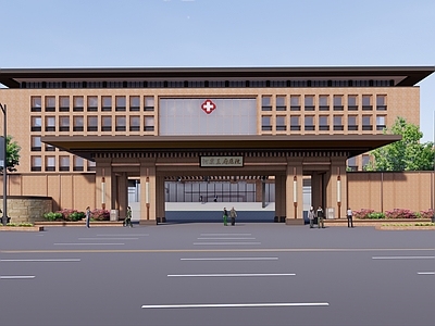 新中式简欧医院建筑 养老院 疗养建筑 医疗建筑 多层养老建筑