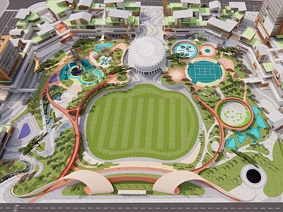 现代体育建筑 商业街区 体育公园 办公写字楼