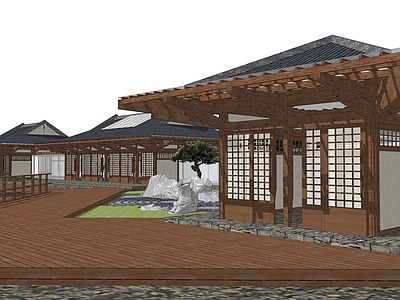 日式其他商业建筑 日式茶馆 日式建筑 茶室