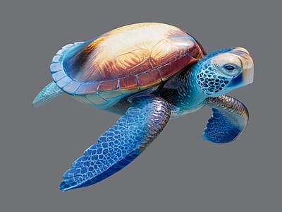 水生动物 海里游动的大海龟