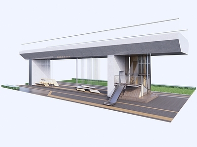 现代口袋公园 高架桥公园 儿童器材 街头景观 桥底景观