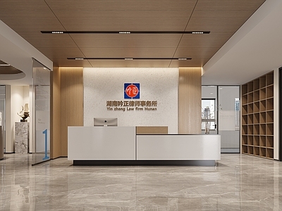 现代新中式办公室 现代办公室 律师事务所 前台 公共办公区 会客室