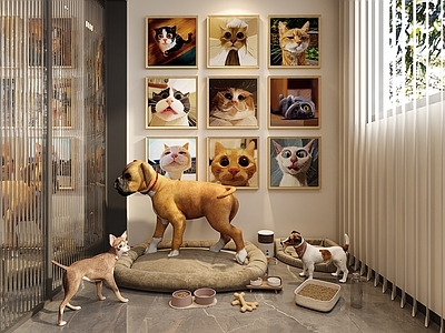 猫爬架 猫爬架 狗窝 猫舍 宠物挂画组合 猫砂
