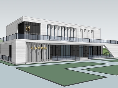 现代新中式展览馆建筑 展览馆