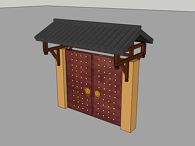 新中式中式入口大门 公园入口大门 寺庙入口大门