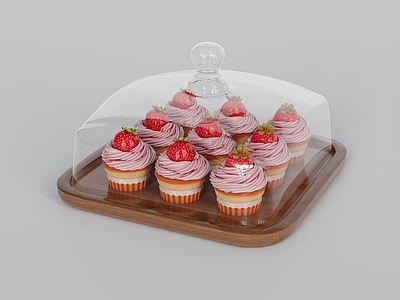 现代甜品面包店 蛋糕甜品 草莓蛋糕 蛋糕店面包店 食物托盘餐盘 试吃托盘