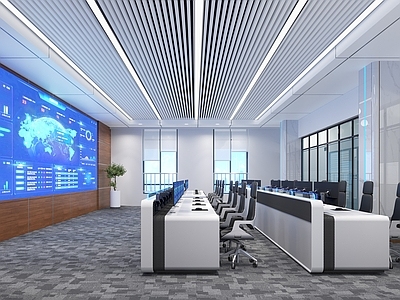 现代指挥中心 指挥中心 监控室 消防室 控制室 控制台 操作台 办公室 视频中心