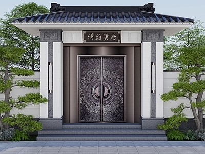 新中式入口大门 新中式门楼