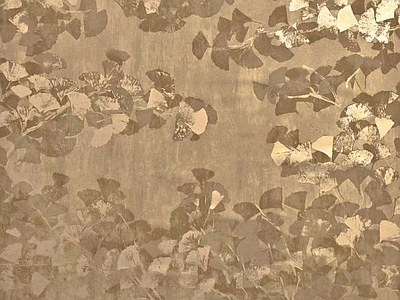 现代法式金箔银箔 银杏金色墙纸 金箔壁纸 金色布纹墙纸 法式美式壁纸 金箔银箔壁纸
