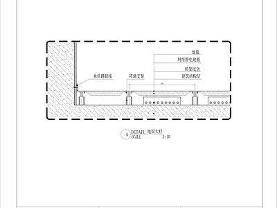办公室静电地板节点图 施工图