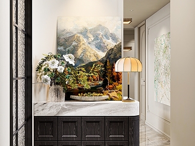 法式美式玄关 入户玄关 端景台玄关 玄关造景