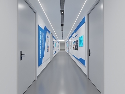 现代简约科技展厅 展厅 过道 企业展厅 学校展厅