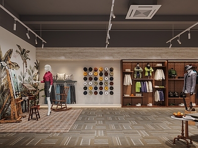 现代服装店 服装店 专卖店 橱窗 施工图