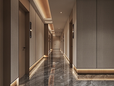 新中式现代足浴店 过道 走廊