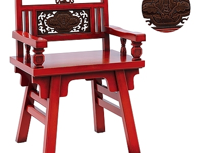 新中式中古餐椅 木椅 单椅 餐椅 圈椅