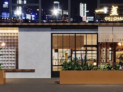 现代复古门头 火锅店门头 餐饮门头 酒店门头
