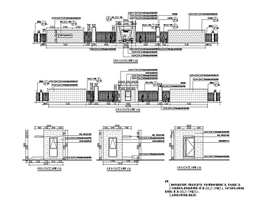 现代门卫室建筑 小区值班大门详图 施工图