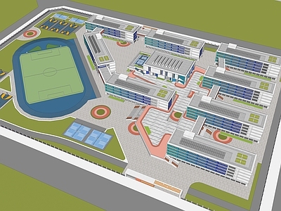 现代学校建筑 中学 高中 校园 学校 校园规划