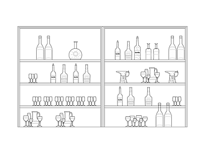 现代综合软装摆件图库 酒具 施工图