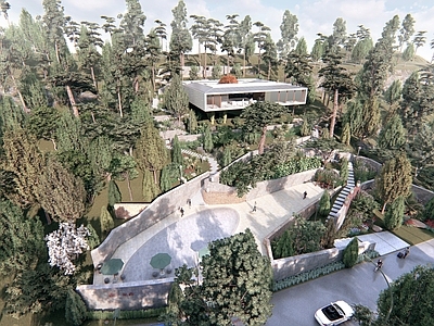 现代活动中心 山地建筑 地形建筑 公共建筑 艺术中心