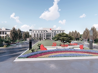 现代办公园区景观 政府景观 市政景观