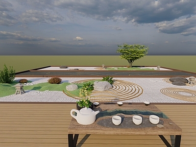 现代禅意庭院小品 庭院小品 水景