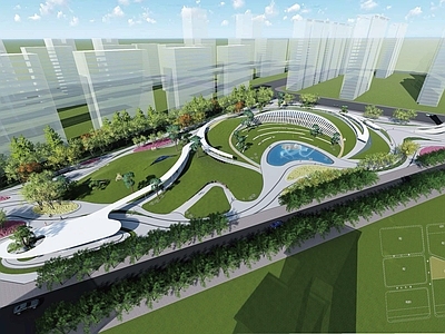 现代景观公园 城市公园