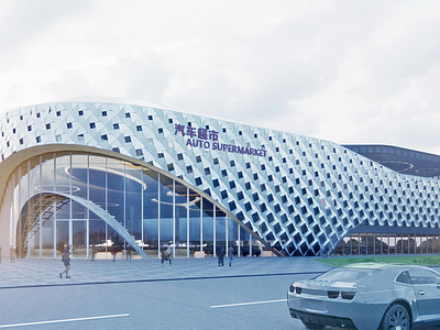现代停车楼 华东汽车城 停车楼 汽车超市 施工图