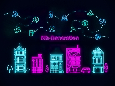 现代工业霓虹灯 5G城市线条霓虹 现代彩色霓虹灯 现代工业风霓虹灯 赛博城市霓虹灯 科技元素霓虹灯