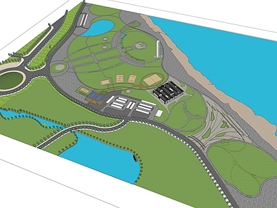 现代乡村公园 乡村景观 滨河景观 广场景观 城市道路