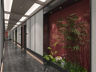 现代简约足浴店 足浴洗浴过道走廊