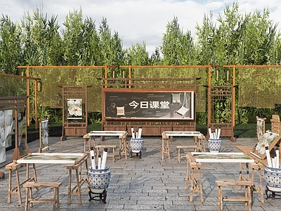 现代景观公园 绣坊研学基地 刺绣织布展示 书法画卷展览 书画文化体验 教育体验基地