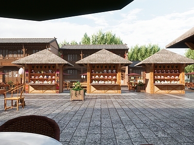 售卖亭 文旅商业街 老街移动售货亭 小卖部 地摊美食街