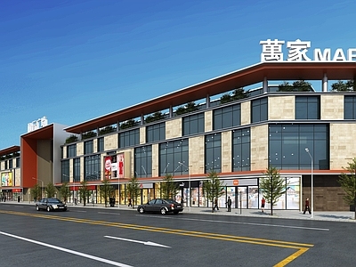 现代商场外观 商业街 商业建筑 商业单体 外观 建筑门面
