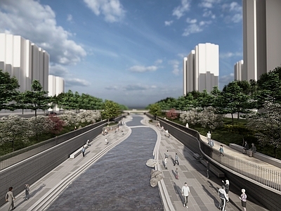 现代滨水景观 河道改造 渠型河道改造 河床空间利用 城区河道治理 游憩河床