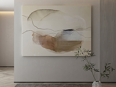 现代侘寂挂画 油画 书房挂画 茶室挂画 客厅挂画 玄关挂画