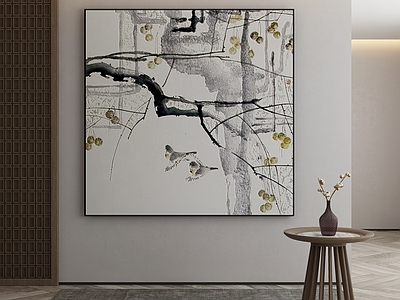新中式侘寂挂画 油画 书房挂画 茶室挂画 客厅挂画 玄关挂画