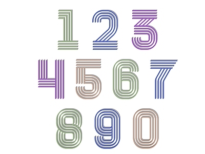 现代挂件 3D数字标识 3D数字艺术 3D数字装饰 3D线条数字 立体数字