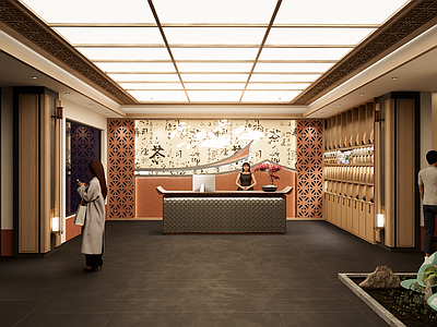 新中式中式茶餐厅 闽南建筑轮廓 闽南茶叶店 闽南茶室 闽南红砖 闽南风格茶空间