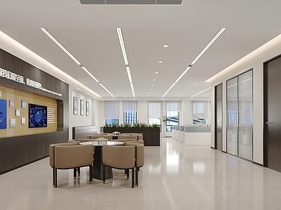 现代简约银行 现代银行接待区 公共办公区