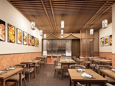 新中式中古中餐厅 中餐厅明档 家常菜 小菜馆