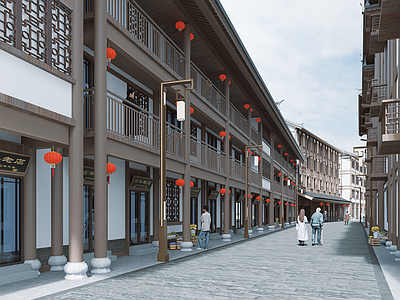 新中式中式其他商业建筑 城市更新 中式商业街
