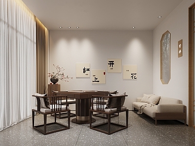 新中式棋牌室 新中式麻将室 娱乐桌 棋牌桌