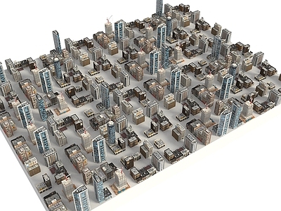 现代鸟瞰规划 鸟瞰建筑 建筑配楼 老城区 城市街道 旧街道